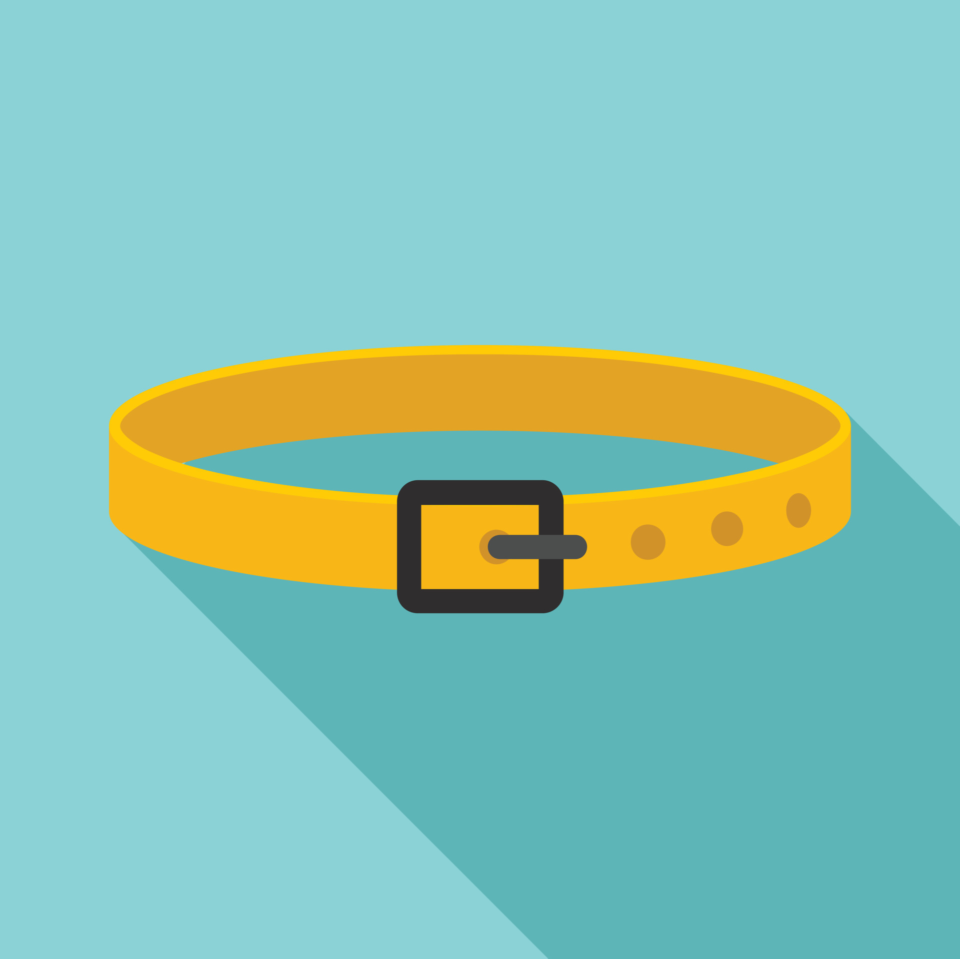 Dog belt icon, flat style 14591423 Vector Art at Vecteezy