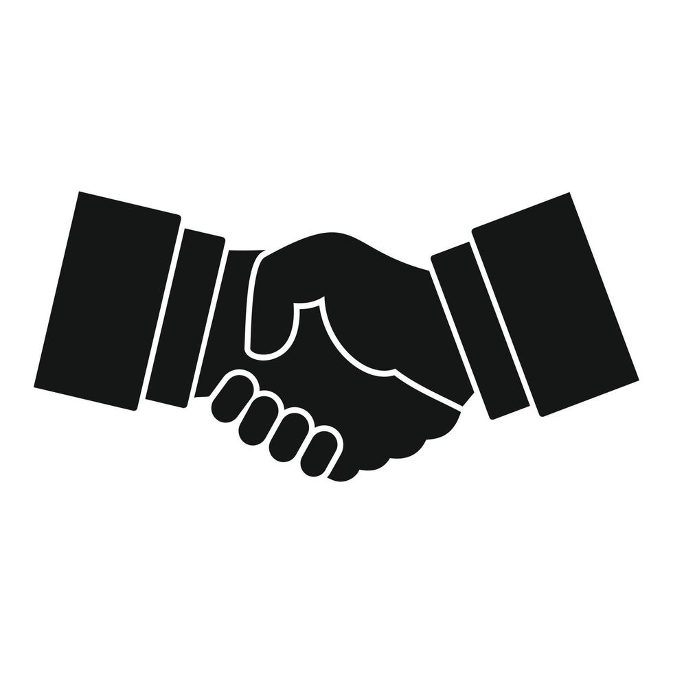 Handshake icon, simple style vector