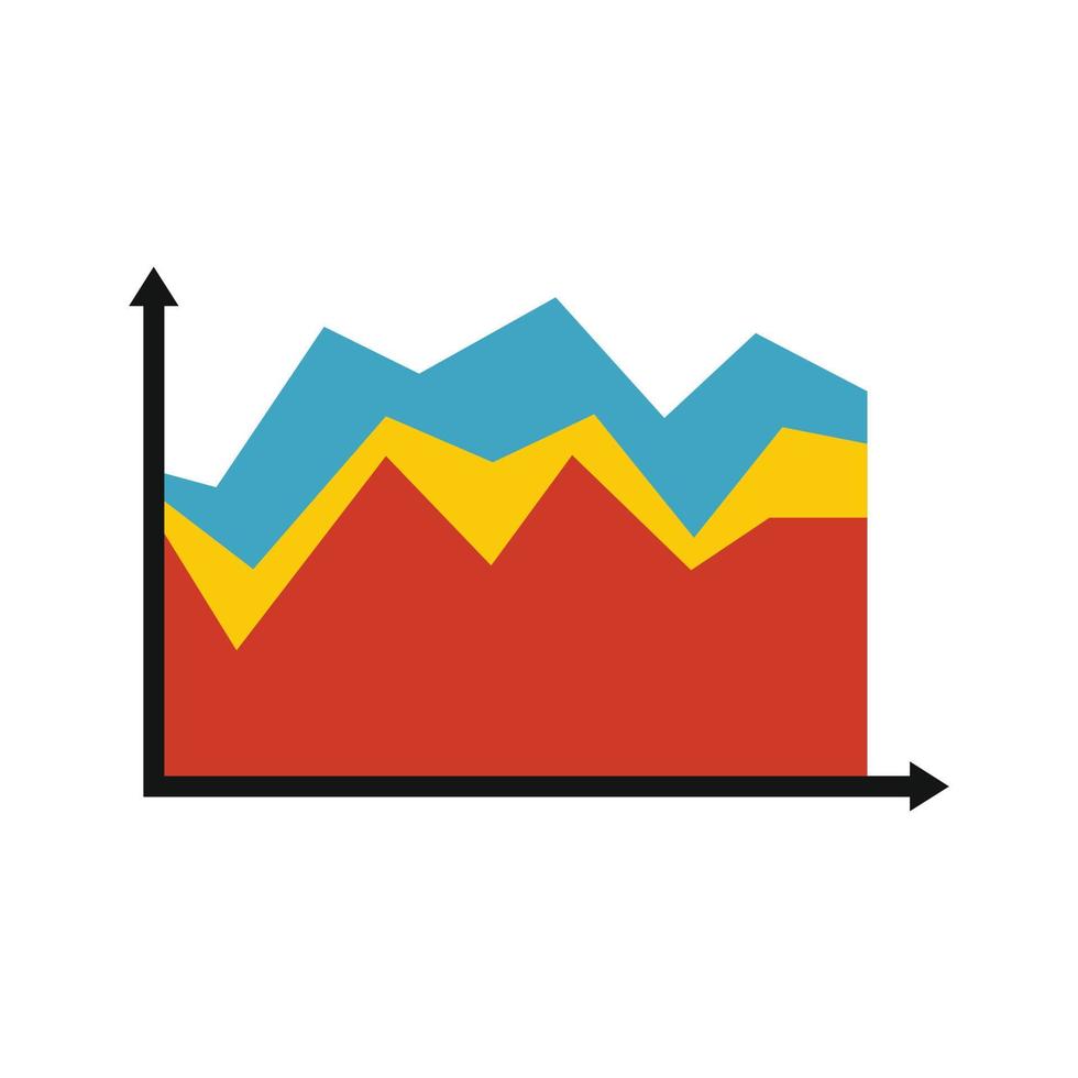 Business graph icon vector flat