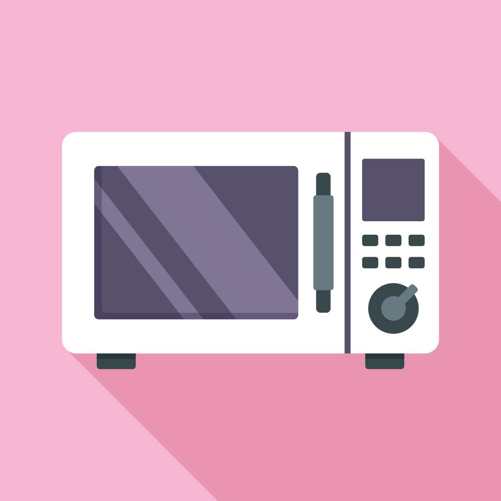 Steel microwave icon, flat style vector