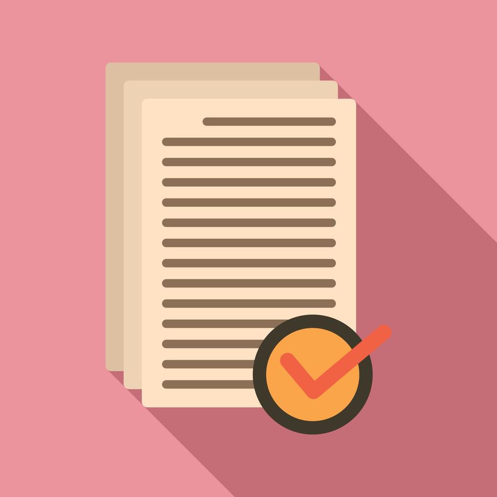 Receive approved documents icon, flat style vector