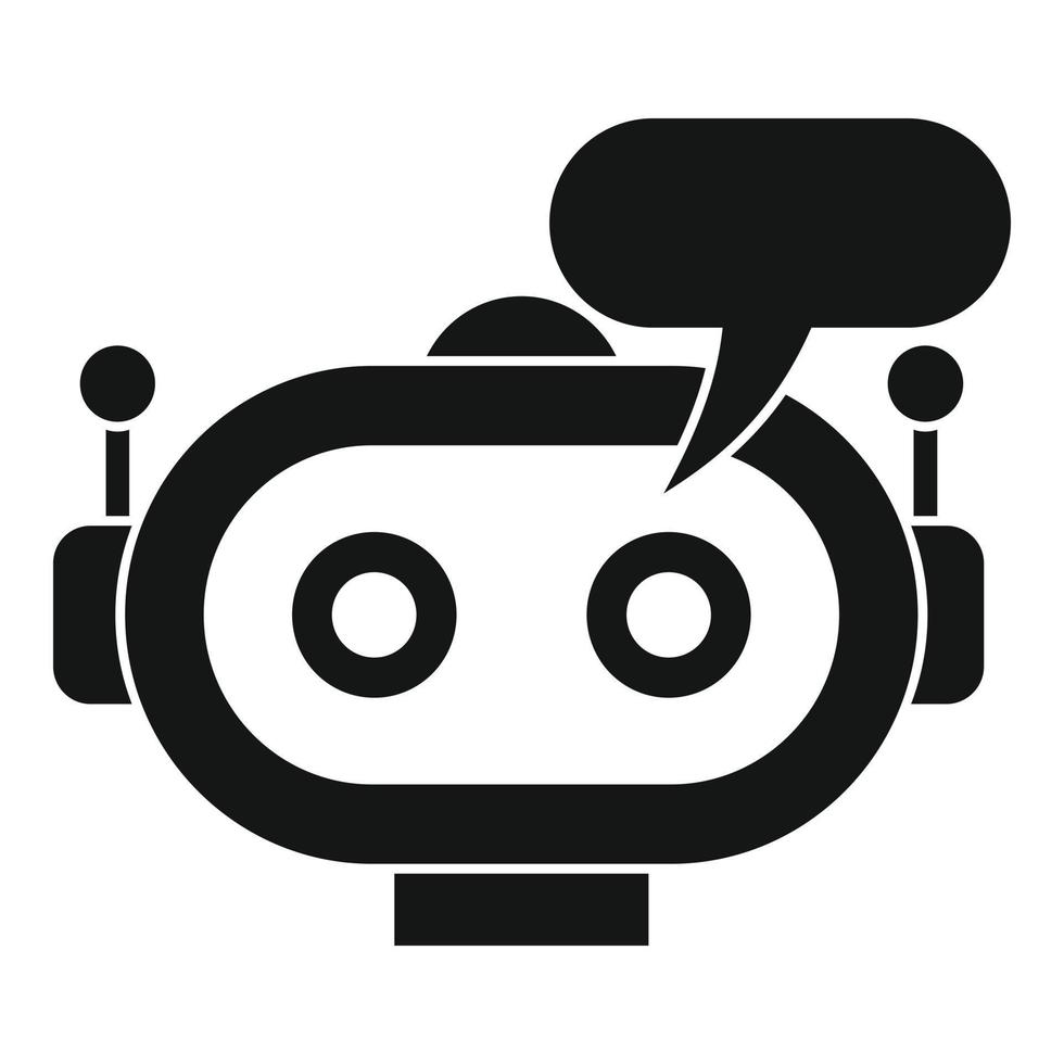 Chatbot icon, simple style vector