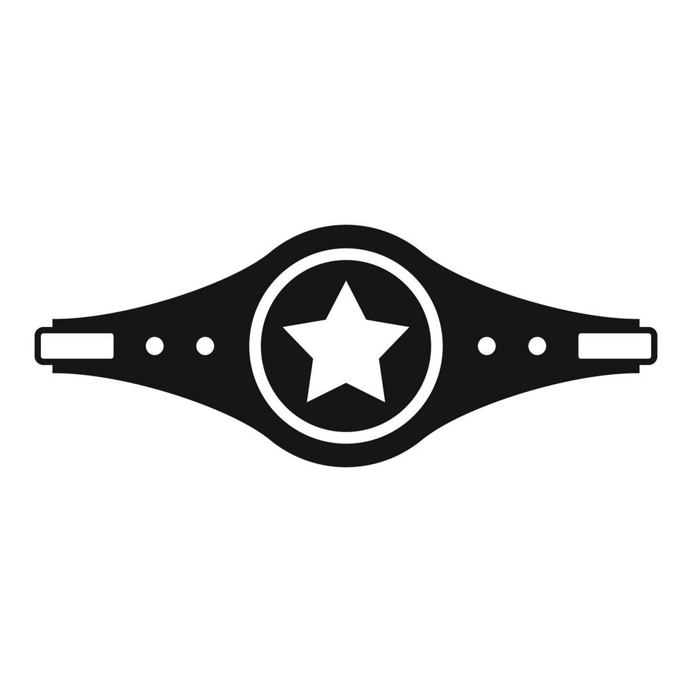Boxing champion belt icon, simple style vector