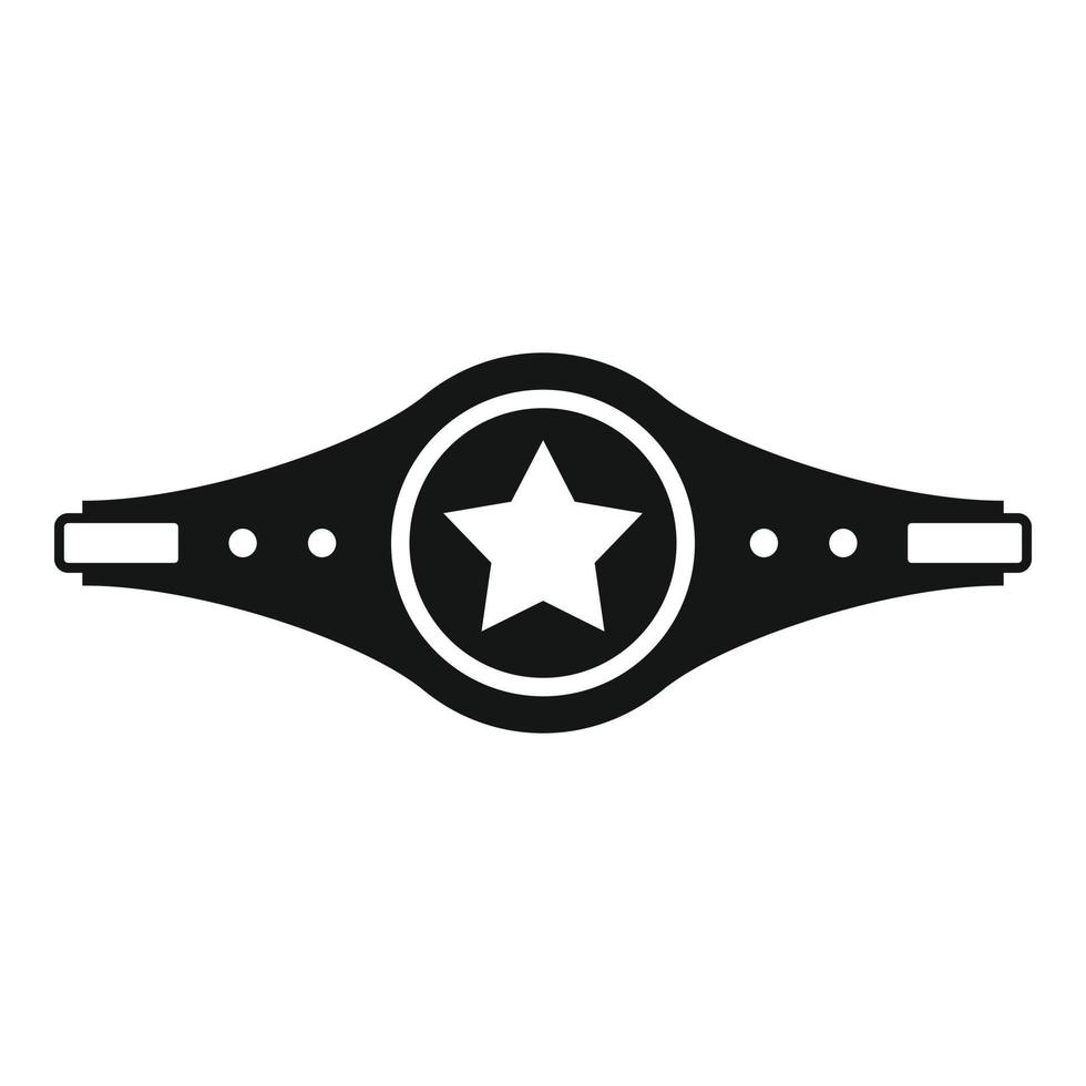 Boxing champion belt icon, simple style vector