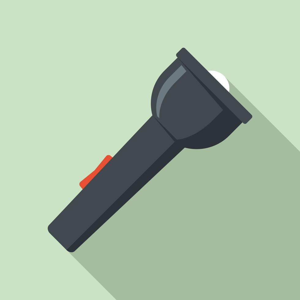 Camping flashlight icon, flat style vector