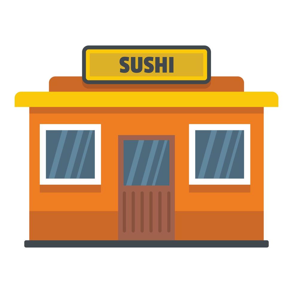 Sushi shop icon, flat style vector