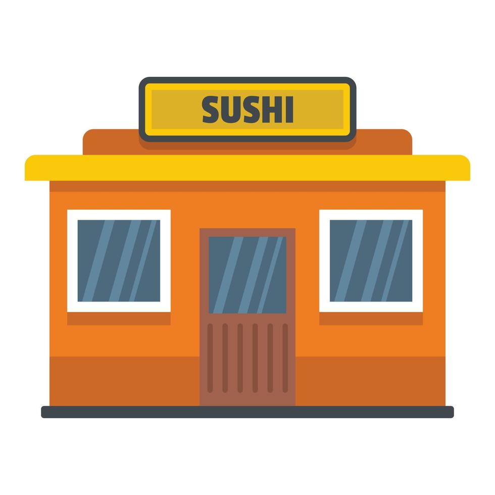 Sushi shop icon, flat style vector