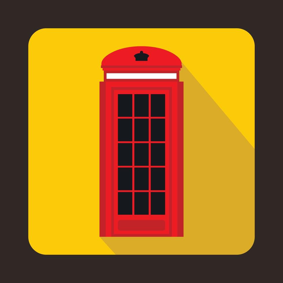 London double decker red bus icon, flat style vector