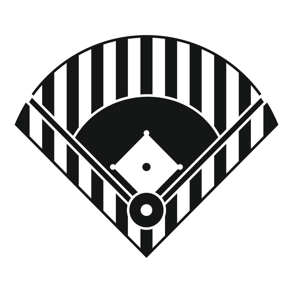 icono de campo de béisbol, estilo simple vector