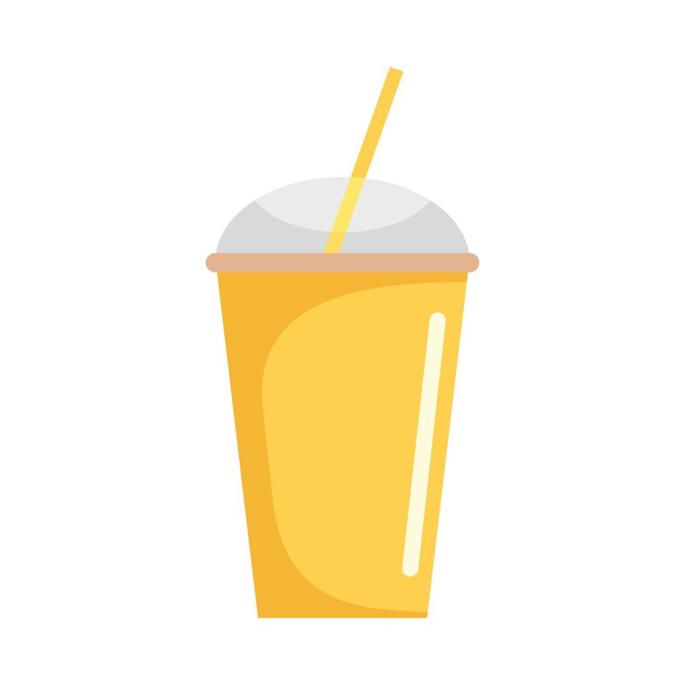 icono de batido de plátano, tipo plano vector