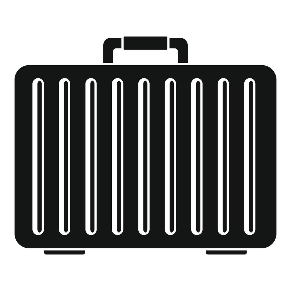 Metal hand bag icon, simple style vector