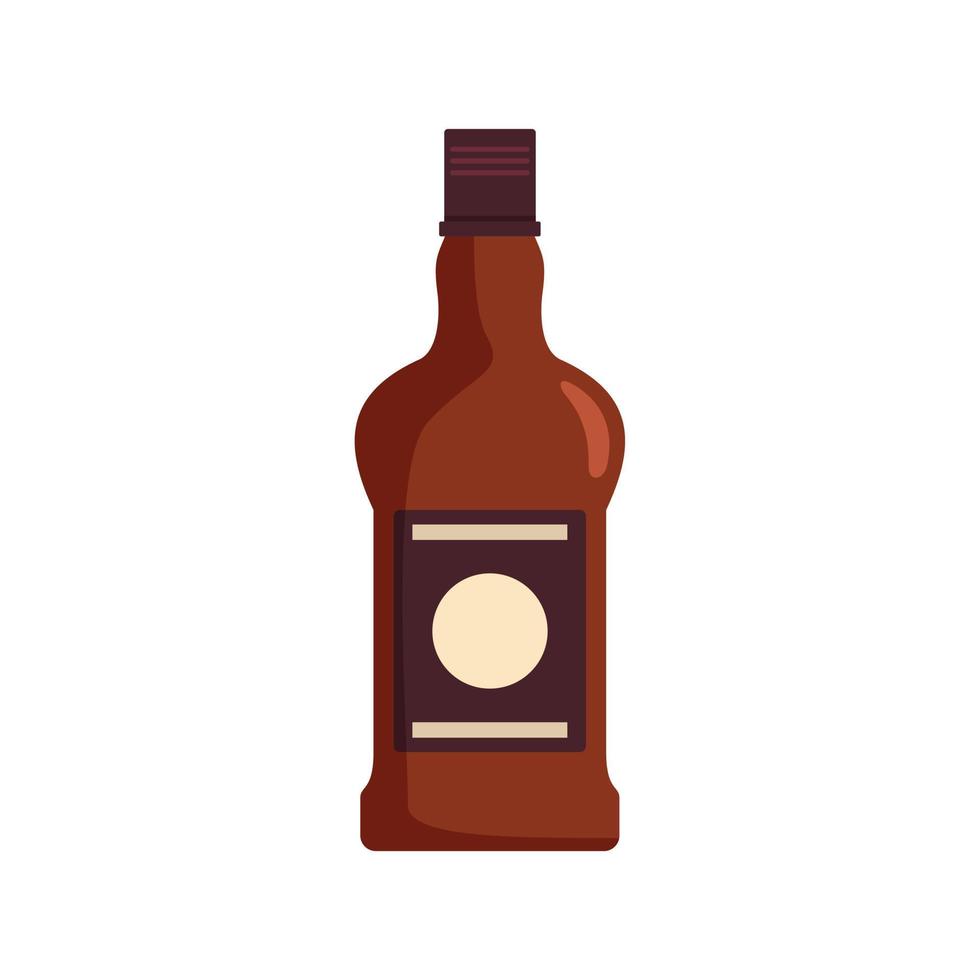 Bottle of cognac icon, flat style vector