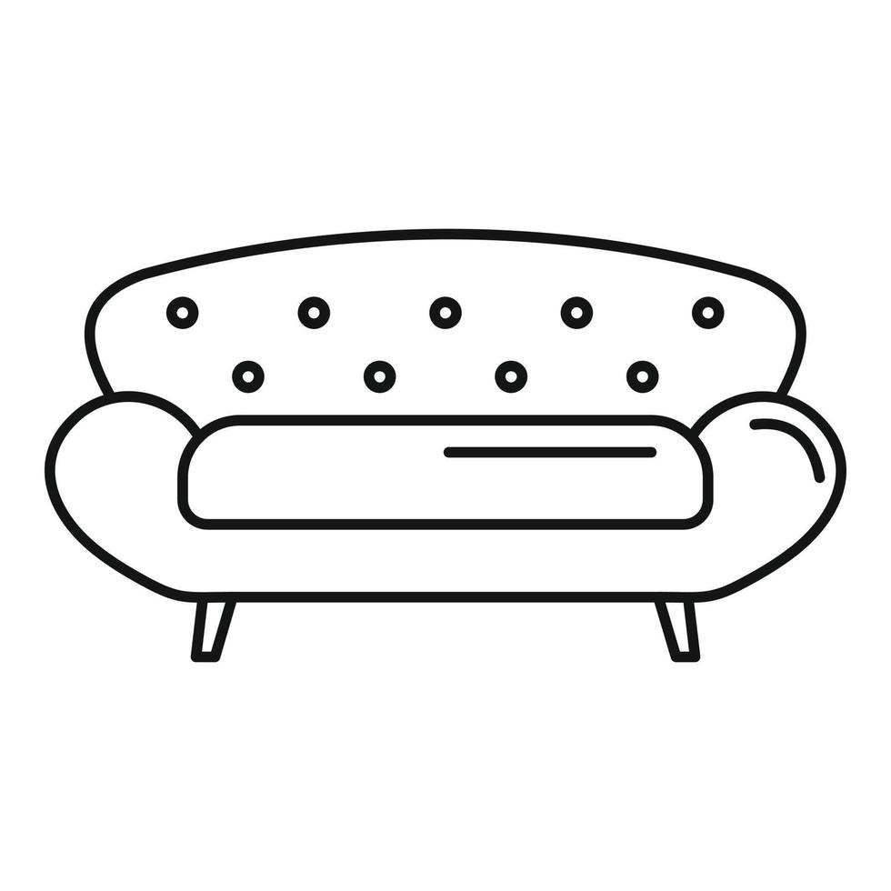 Old sofa icon, outline style vector