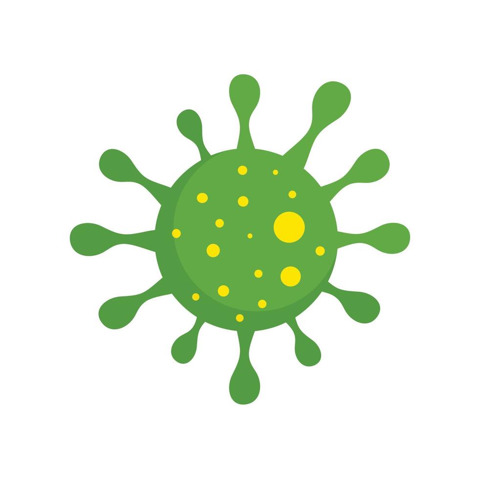 Green bacteria icon, flat style vector