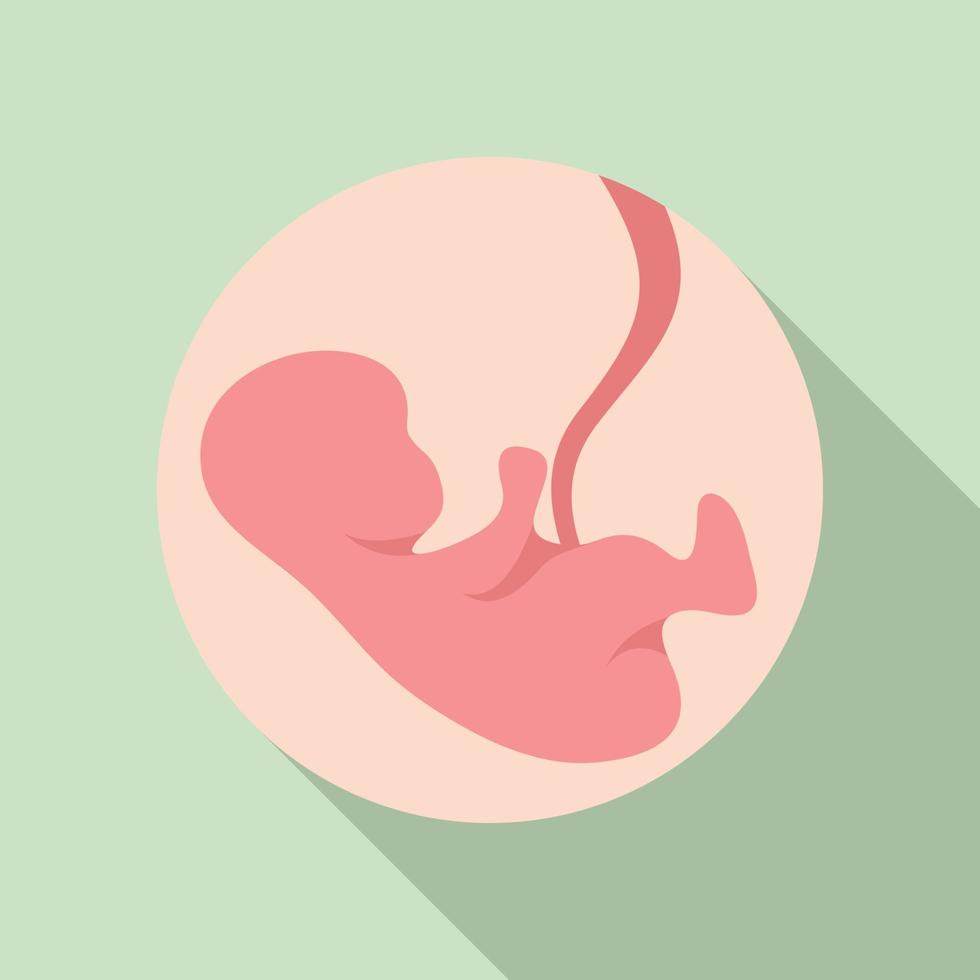 Pregnant baby icon, flat style vector