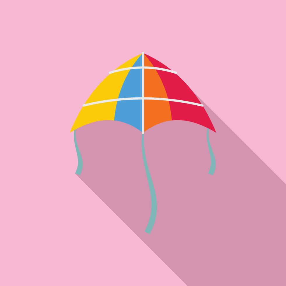 Shine kite icon, flat style vector