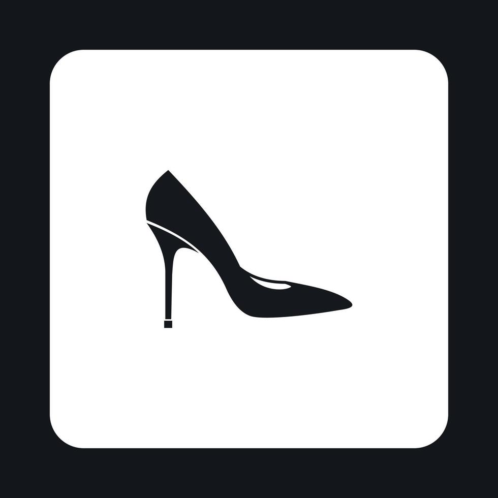 Womens shoe with high heels icon, simple style vector