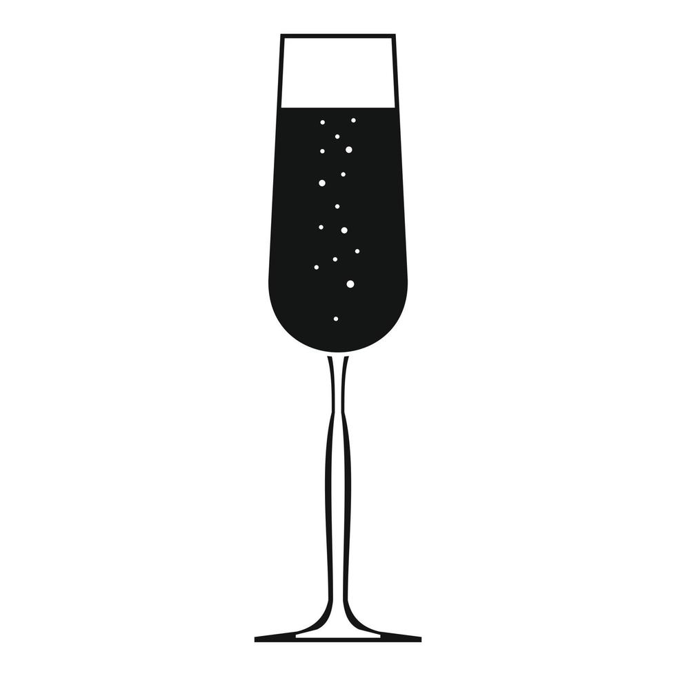 Glass of champagne icon, simple style vector