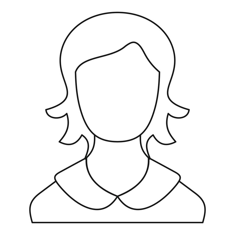 línea delgada de vector de icono de usuario femenino