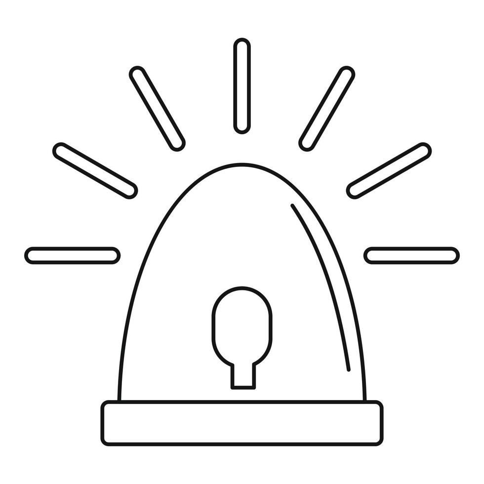 Light sirena icon, outline style vector