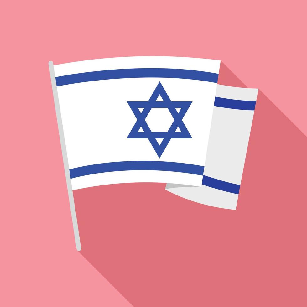 icono de la bandera de israel, estilo plano vector