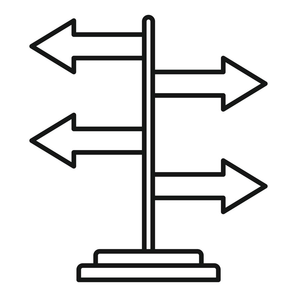 icono de dirección de oportunidad, estilo de esquema vector