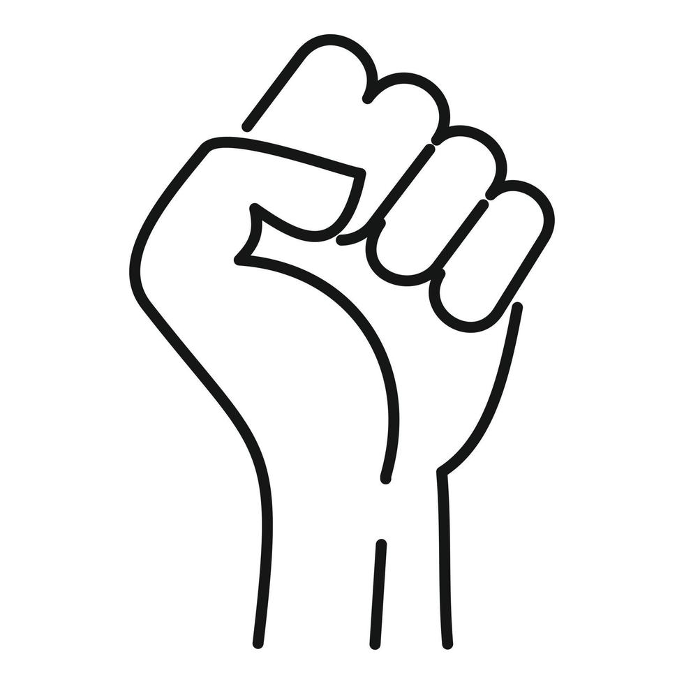 Fist icon, outline style vector