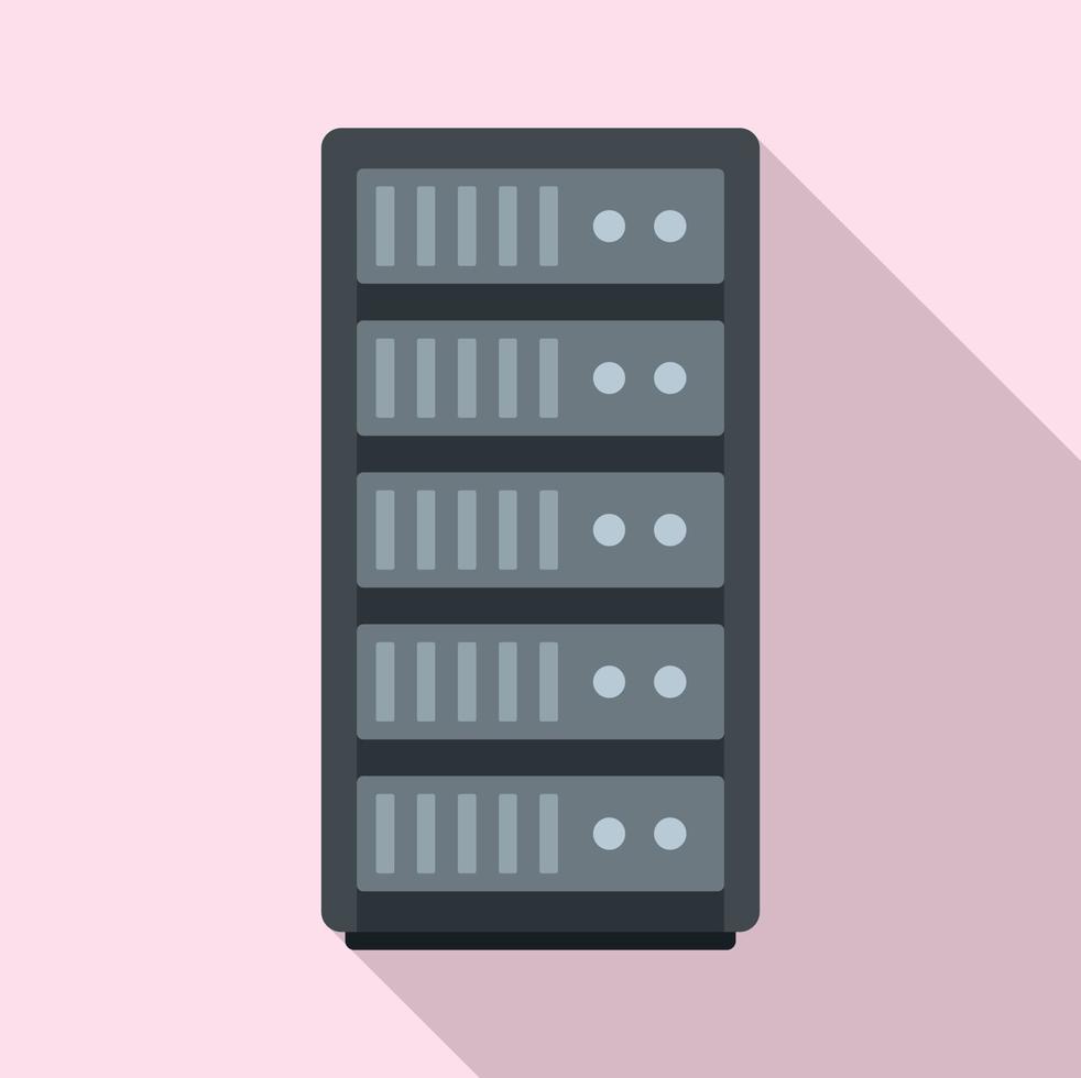 Storage data cloud server icon, flat style vector