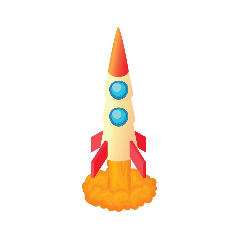 Aircraft rocket icon, cartoon style vector