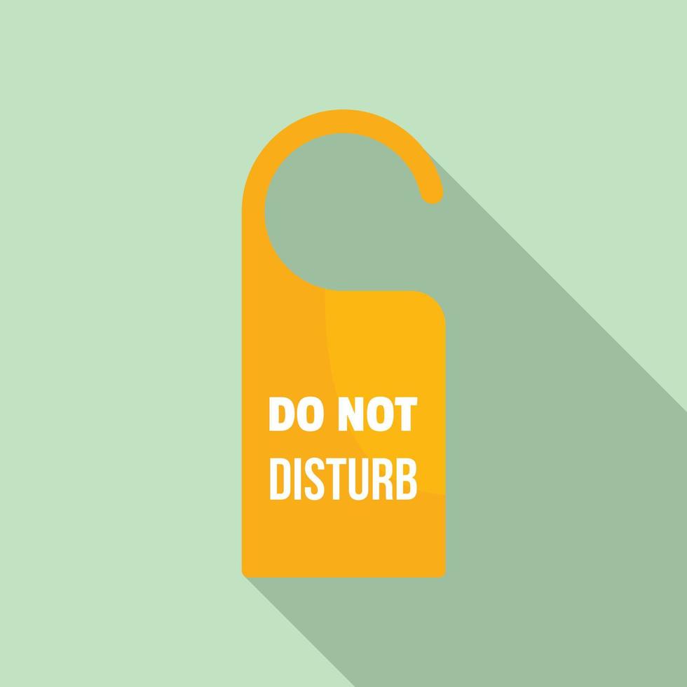Room hanger disturb tag icon, flat style vector