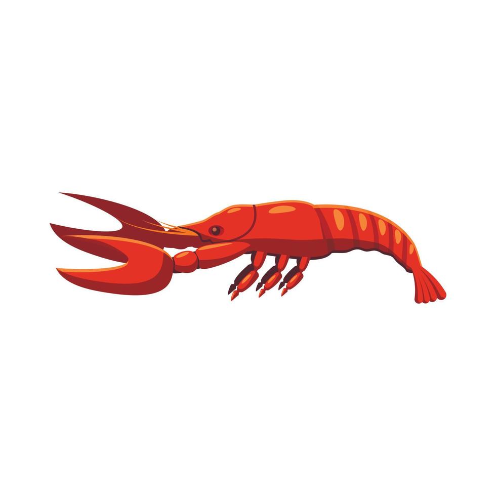 Boiled lobster icon, cartoon style vector