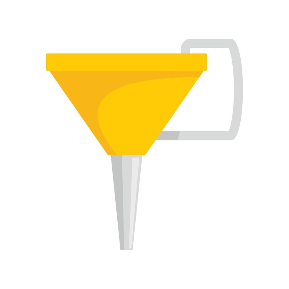 Gasoline funnel icon, flat style vector