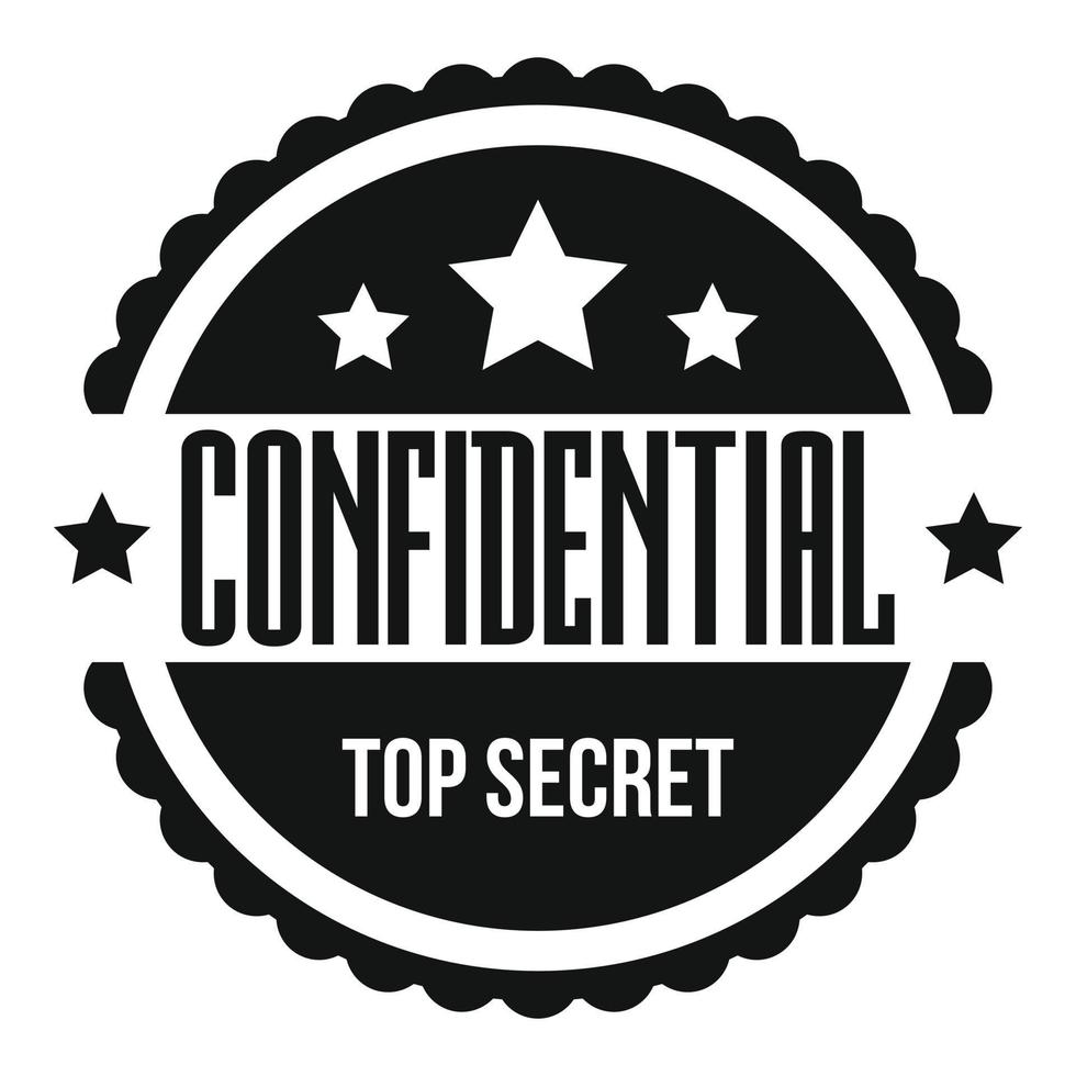 Confidental logo, simple style. vector