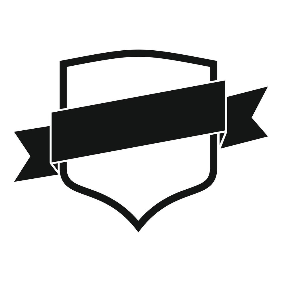 Badge icon, simple black style vector