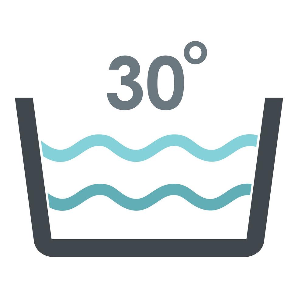 Washing emblem icon, flat style vector