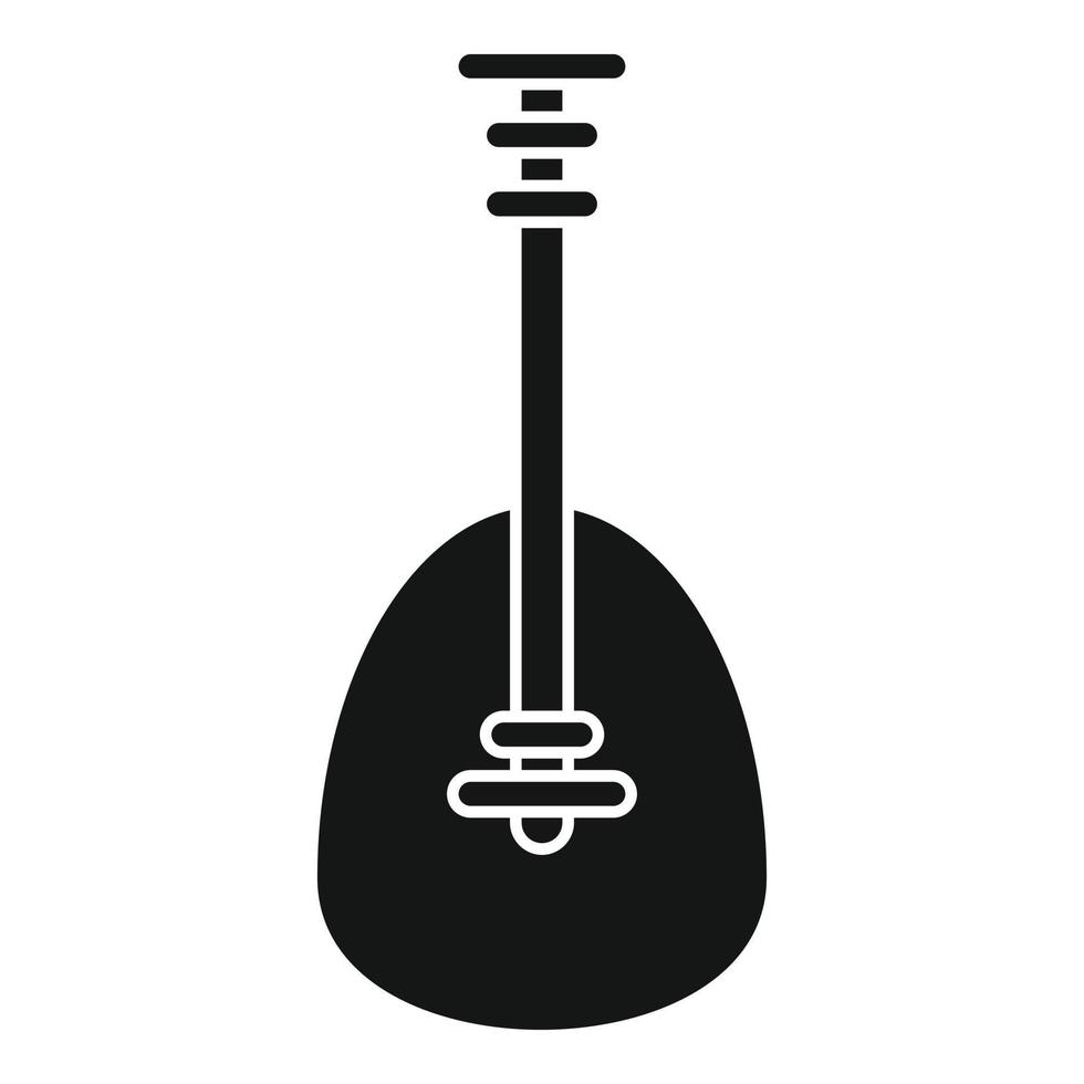 Japanese biwa icon, simple style vector