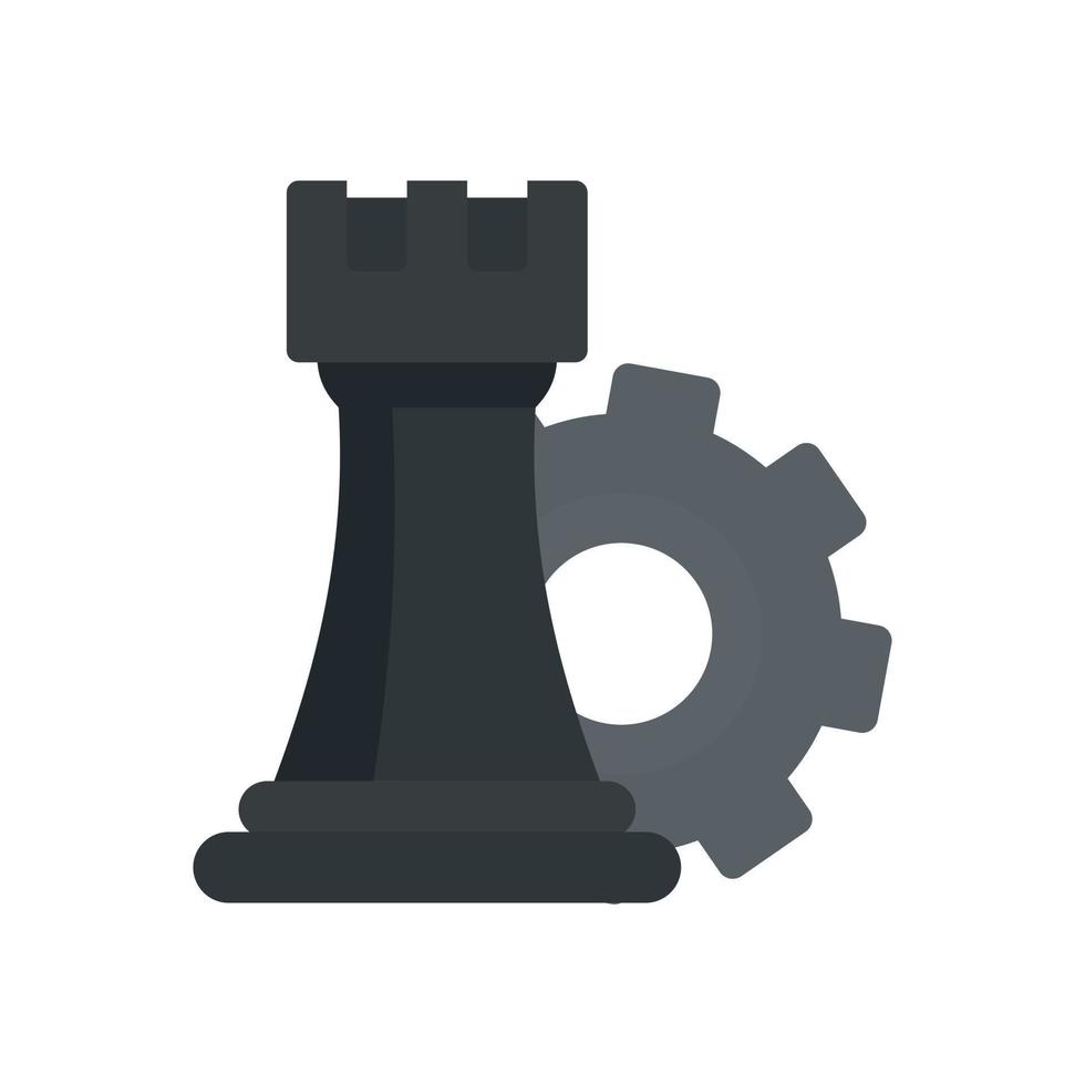 Gear logic icon, flat style vector