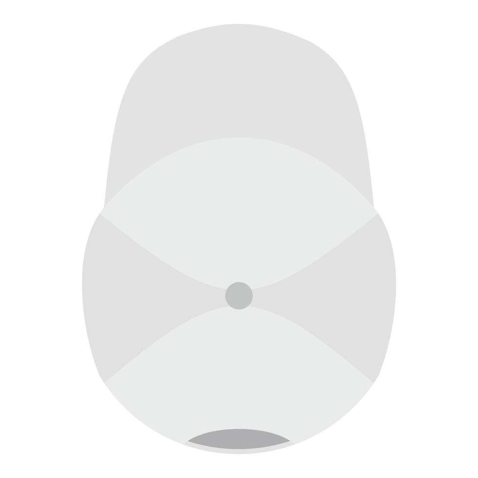 White baseball cap icon, flat style. vector
