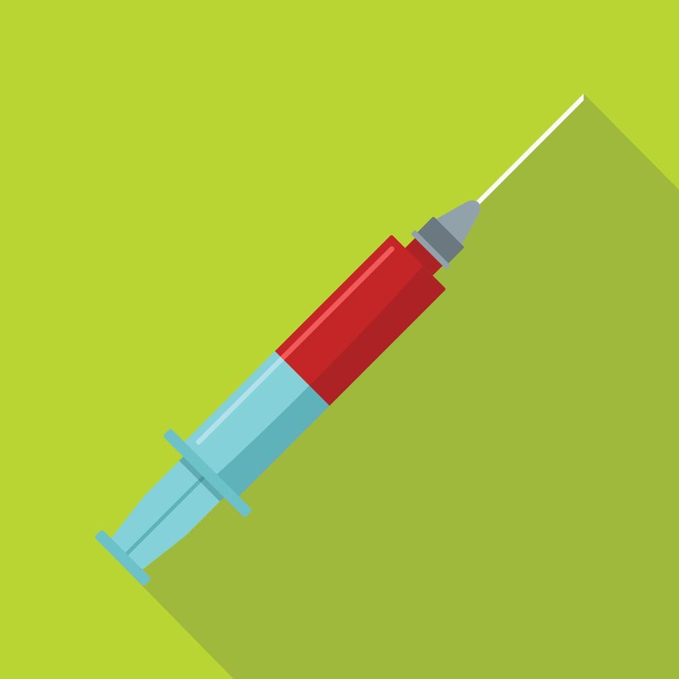 Empty syringe icon, flat style vector