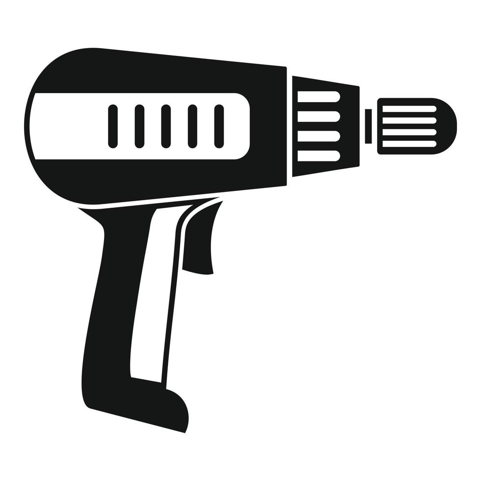 Home electric drill icon, simple style vector