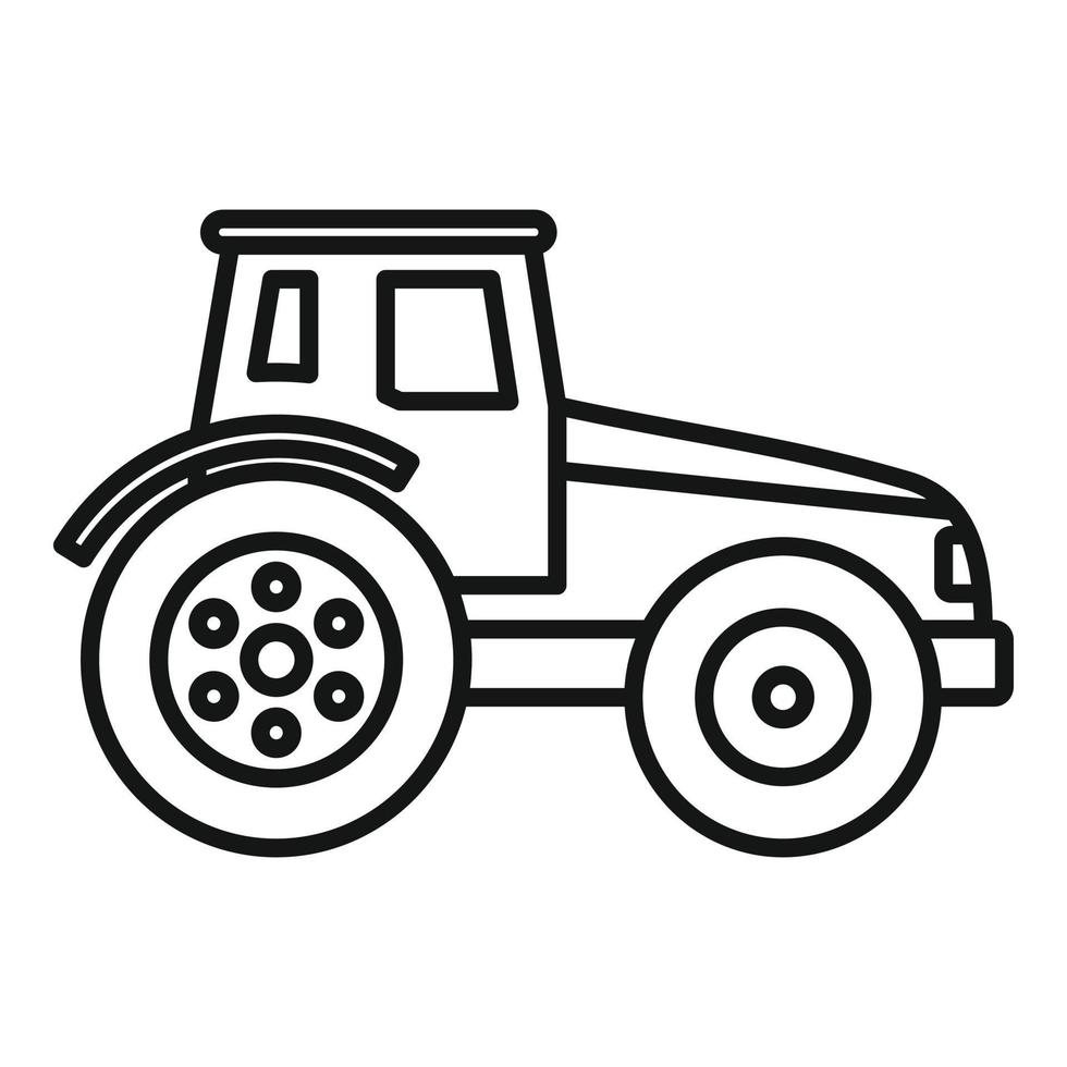 Modern tractor icon, outline style vector