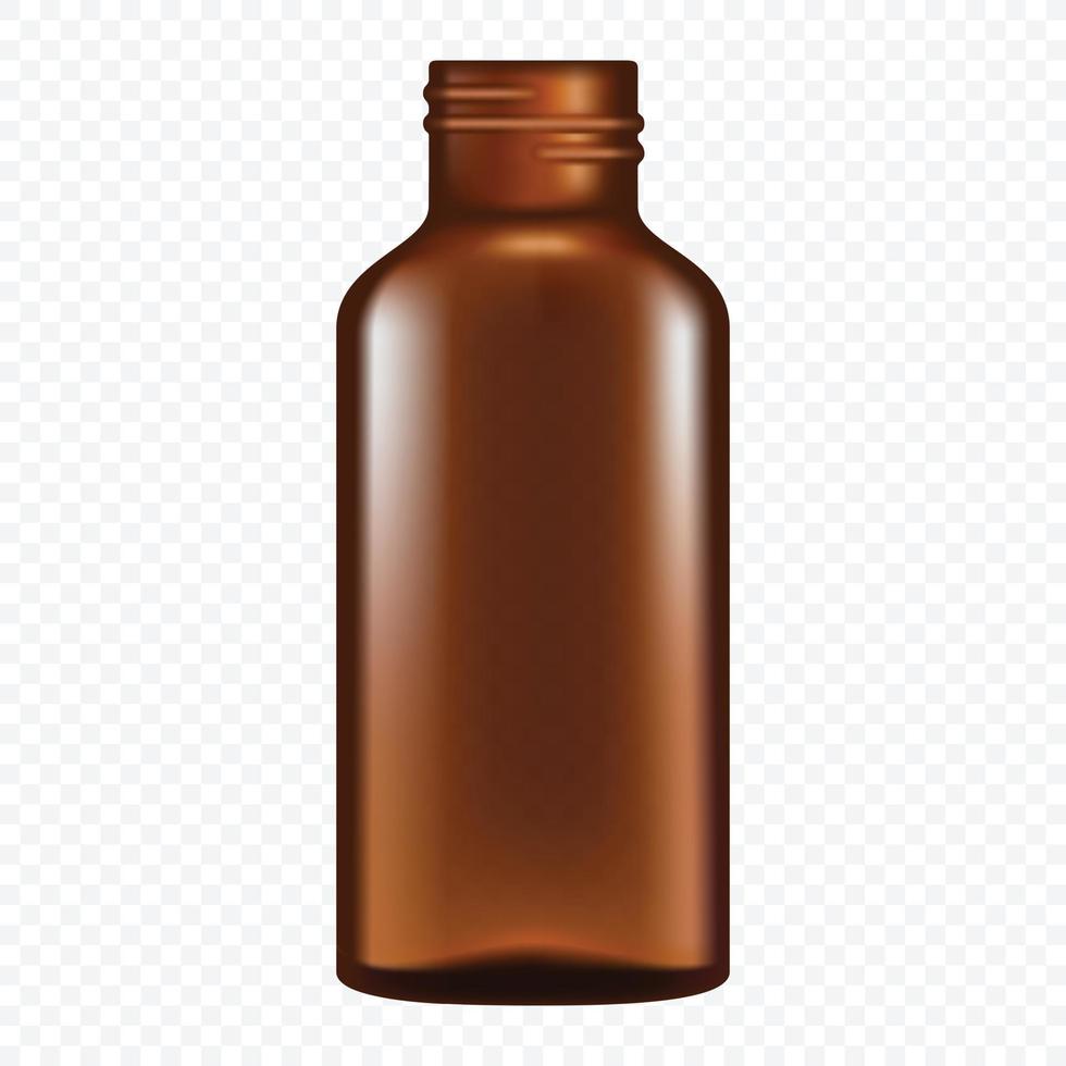 Pipette glass bottle icon, realistic style vector