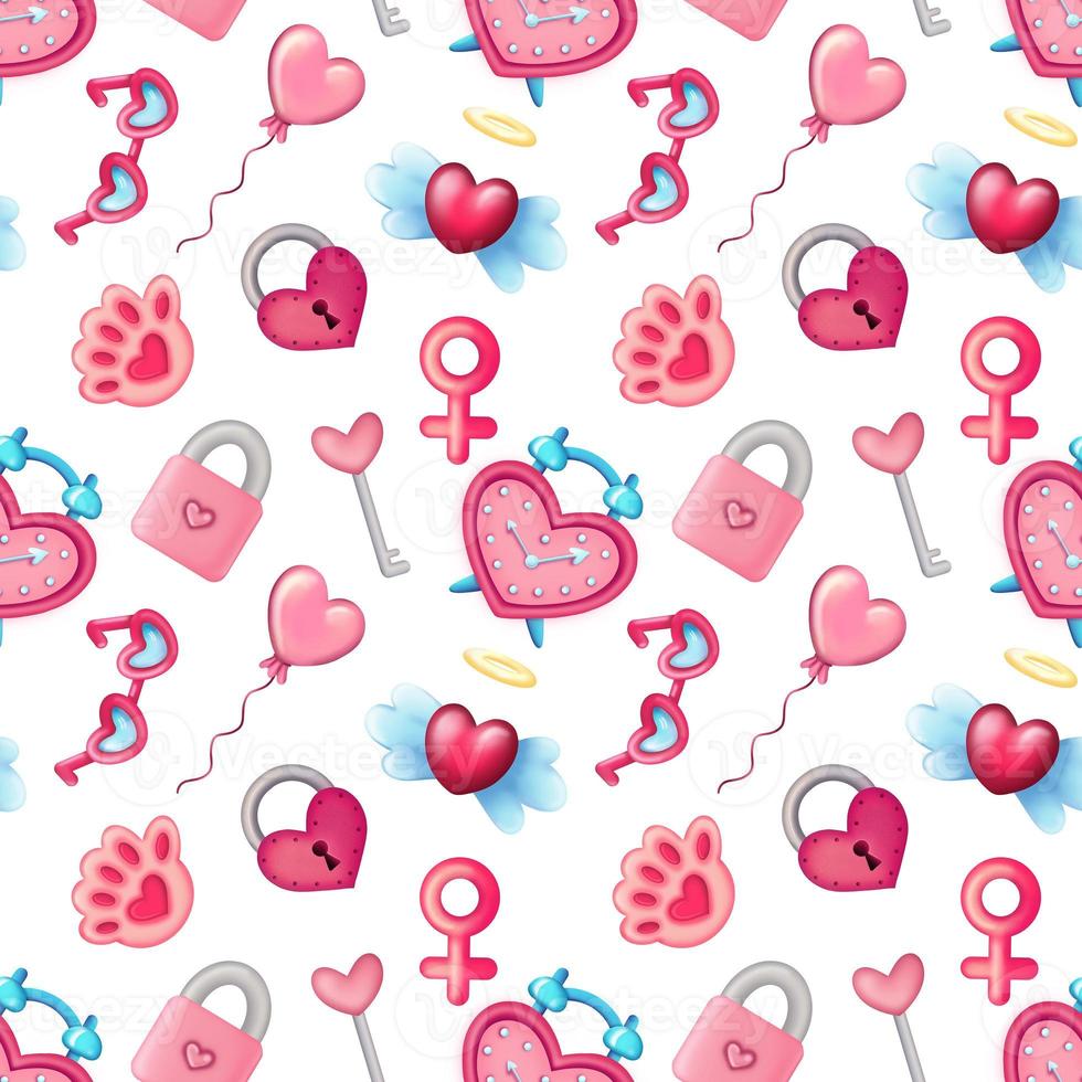 Pink seamless background for St Valentine Day photo