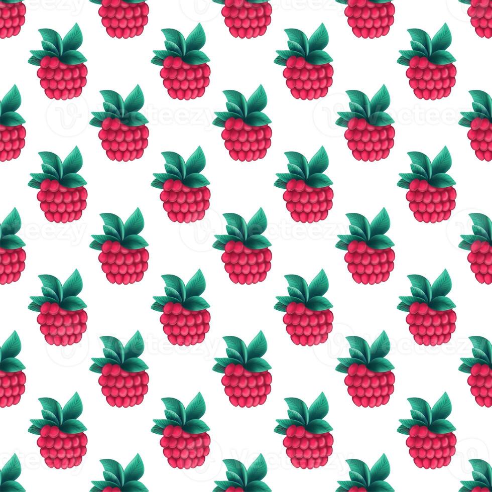 Seamless pattern with raspberry photo