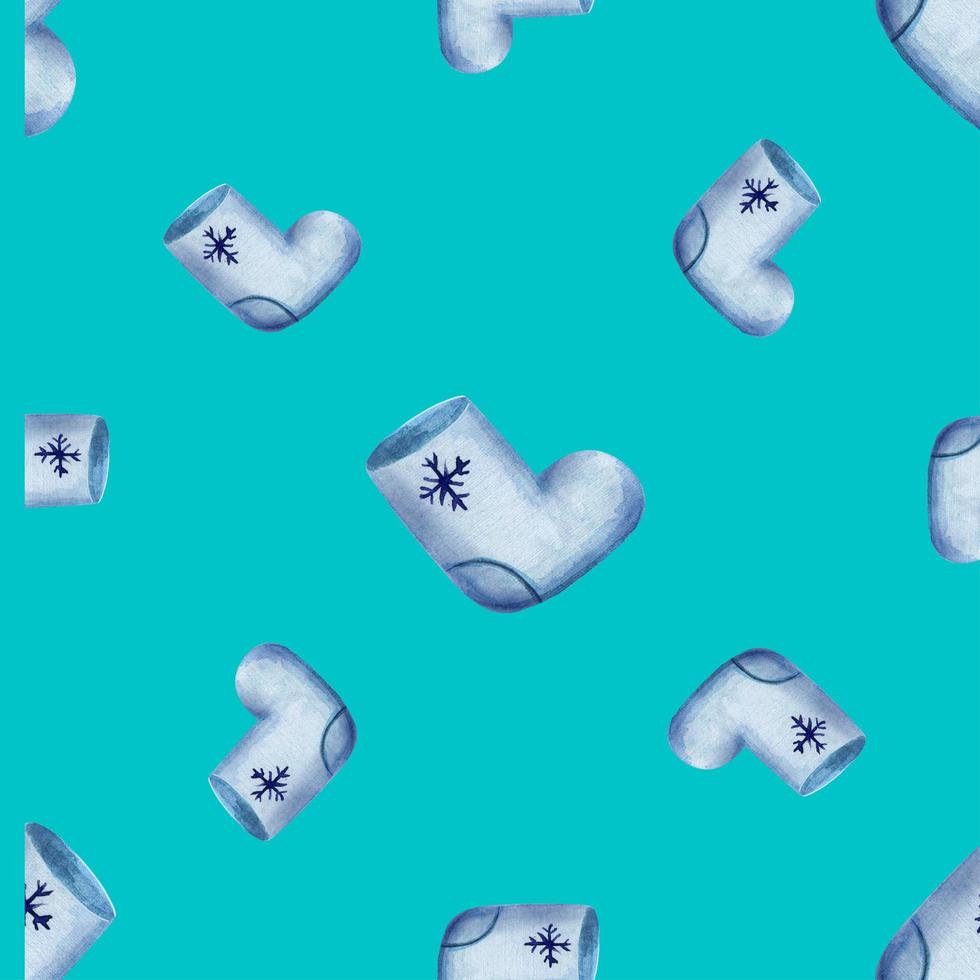Christmas seamless pattern with felt boots photo