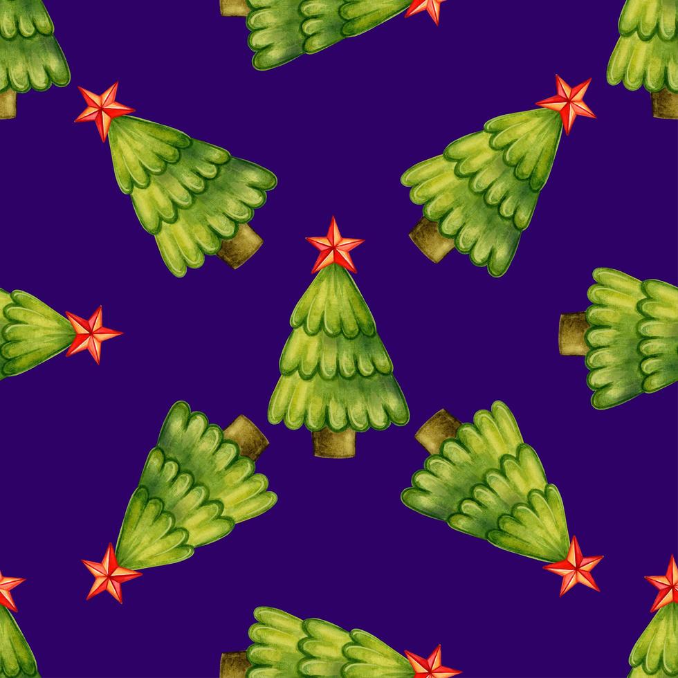 Seamless pattern with Christmas trees. photo