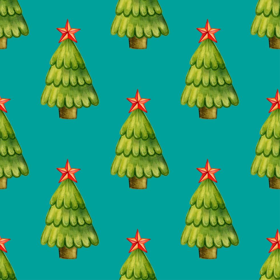 Seamless pattern with Christmas trees. photo
