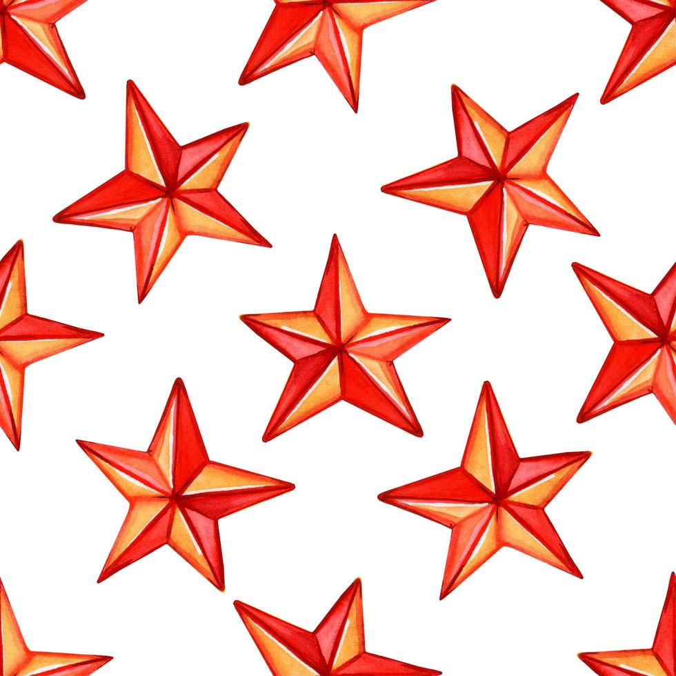 Seamless pattern with red stars. Christmas Holiday Pattern photo