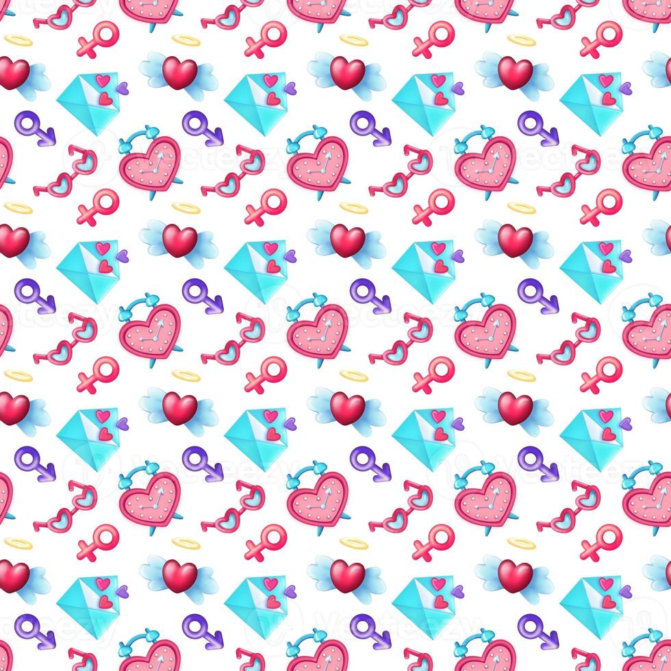 Pink seamless pattern for St Valentine Day photo