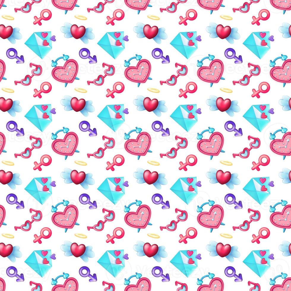 Pink seamless pattern for St Valentine Day photo